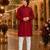 Red original mirror work viscos silk straight kurta