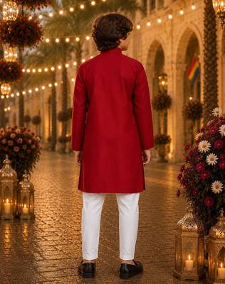 Red original mirror work viscos silk straight kurta 2