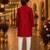 Red original mirror work viscos silk straight kurta