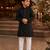 Black embroidered cotton straight kurta