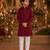 Maroon embroidered cotton straight kurta