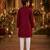 Maroon embroidered cotton straight kurta