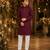 Purple embroidered cotton straight kurta