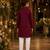 Purple embroidered cotton straight kurta