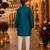 blue color mirror work viscos silk straight kurta