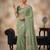 Light Green Color Embroidery Thread and Zari Work georgette Saree