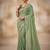 Light Green Color Embroidery Thread and Zari Work georgette Saree
