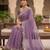 Lavender Color Embroidery Thread and Zari Work georgette Saree