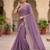 Lavender Color Embroidery Thread and Zari Work georgette Saree