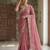 Pink Color Embroidery Thread and Zari Work georgette Saree
