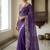 Purple Color Embroidery Thread and Zari Work georgette Saree