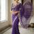 Purple Color Embroidery Thread and Zari Work georgette Saree