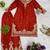 Orange Front Embroidery Work & Back Side Drawstring Pattern Chinon Kurti Set