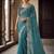 Teal Color Embroidery Thread and Zari Work georgette Saree