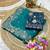 Teal Color Embroidery Thread and Zari Work georgette Saree