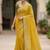 Yellow Color Embroidery Thread and Zari Work georgette Saree