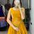 Mustard Color Fancy Plain Lehenga With Lace Patti Work Blouse For Navratri - full stitched free size