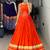 Orange Color Fancy Plain Lehenga With Lace Patti Work Blouse For Navratri - full stitched free size