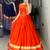 Orange Color Fancy Plain Lehenga With Lace Patti Work Blouse For Navratri - full stitched free size