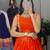 Orange Color Fancy Plain Lehenga With Lace Patti Work Blouse For Navratri - full stitched free size