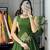 Mehendi Color Fancy Plain Lehenga With Lace Patti Work Blouse For Navratri - full stitched free size