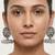 Oxidized silver peacock motif statement earrings with white pearl cluster drops