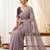 Lavender Color embroidery And sequences work Satin Saree