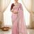 pink Color embroidery And sequences work Satin Saree
