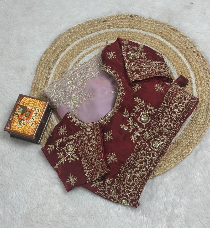 pink Color embroidery And sequences work Satin Saree