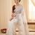 White Color embroidery And sequences work Satin Saree