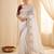 White Color embroidery And sequences work Satin Saree