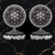 Oxidized flower silver  motif statement earrings with white pearl cluster drops