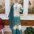 Blue Color Front Embroidery Beads Work With Cut-work Padding Star Georgette Kurti Set