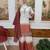 Light Brown Color Front Embroidery Beads Work With Cut-work Padding Star Georgette Kurti Set
