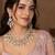Pink pista color necklace set with earrings & maang tikka | kundan & agate stone | lekar gold plating