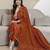 Cotton orange print, mirror & shell tassel work kurta pant dupatta