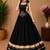 Black Color Fancy Plain Lehenga With Lace Patti Work Blouse For Navratri - full stitched free size