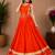 Orange Color Fancy Plain Lehenga With Lace Patti Work Blouse For Navratri - full stitched free size