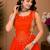 Orange Color Fancy Plain Lehenga With Lace Patti Work Blouse For Navratri - full stitched free size