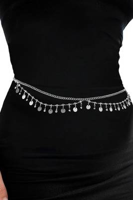 Silver plated cz studded layer waist belly chain adjustable kamar bandh jewellery gift 2