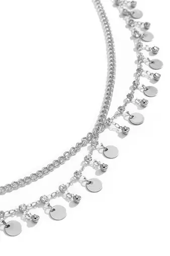 Silver plated cz studded layer waist belly chain adjustable kamar bandh jewellery gift