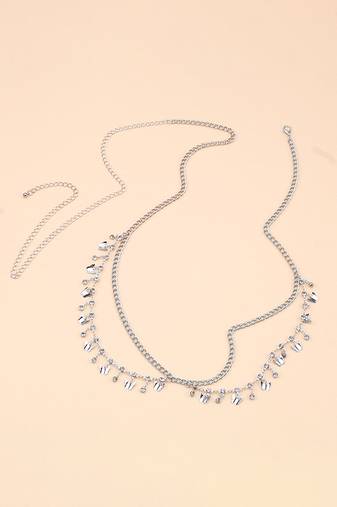 Butterfly style silver plated waist chain dress body belt kamar bandh belly chain