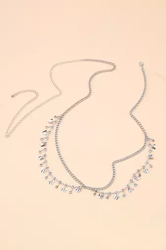 Butterfly style silver plated waist chain dress body belt kamar bandh belly chain