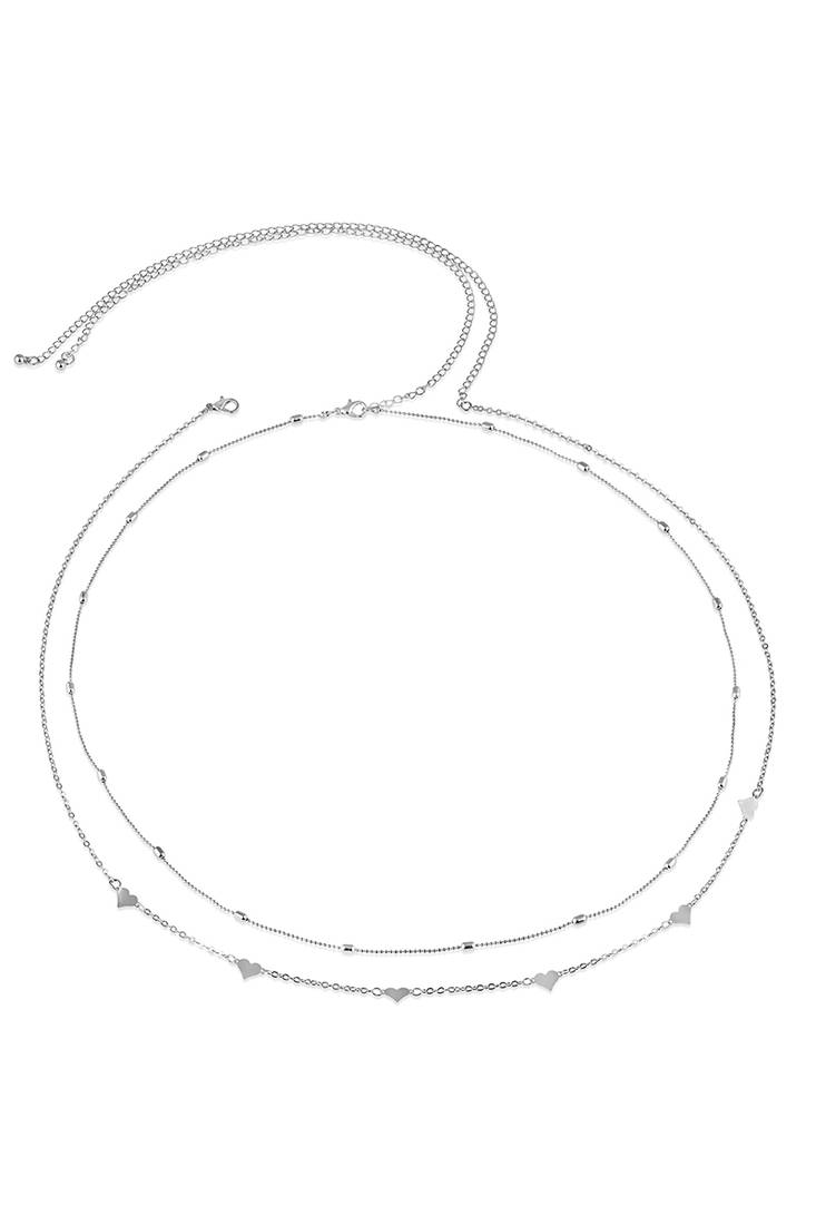 Silver plated contemporary belly chain kamarbandh jewellery for women & girls (set of 2)