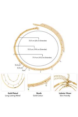 Gold plated pearl studded contemporary belly chain kamarbandh jewellery for women & girls 4