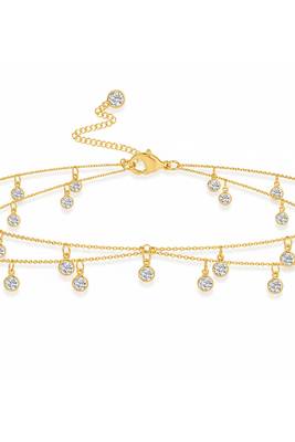 Crystal studded gold plated fancy kamarbandh belly chain waist chain jewellery for women 4