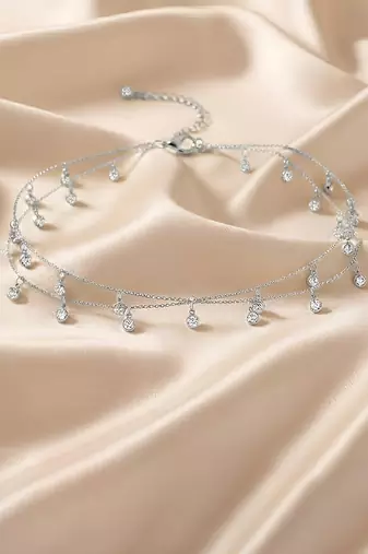Crystal studded silver plated fancy kamarbandh belly chain waist chain jewellery for women