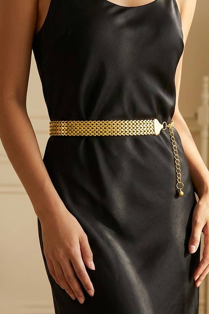 Gold plated fancy kamarbandh belly chain waist chain jewellery gift for women & girls