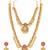Goddess lakshmi faux ruby faux emerald studded bridal short long necklace earrings set