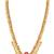 Goddess lakshmi faux ruby faux emerald studded bridal short long necklace earrings set